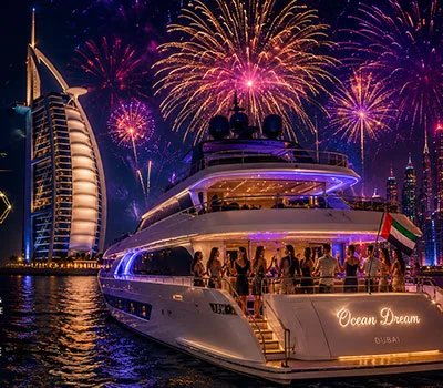 NYE Yacht Party with Burj Al Arab Fireworks