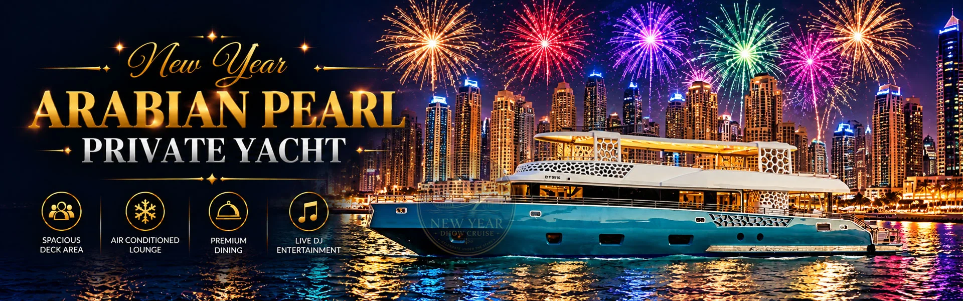 New Year Arabian pearl private Yacht