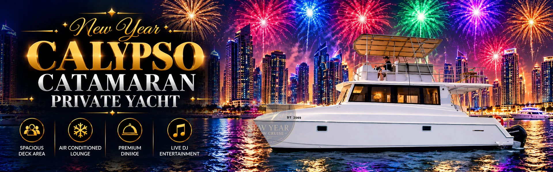 New Year calypso catamaran private Yacht