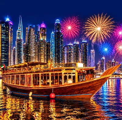 New Year Dinner Cruise Dubai Marina with Unlimited Beverges