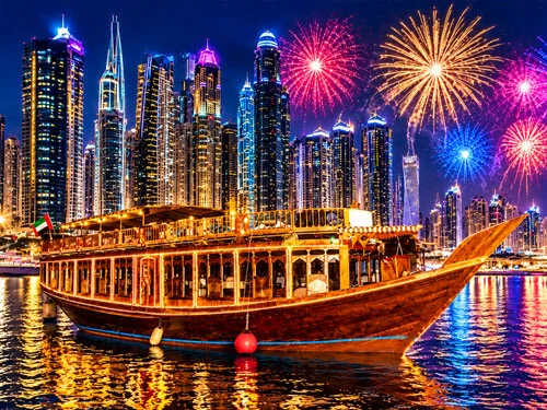 New Year Dinner Cruise Dubai Marina with Unlimited Beverges