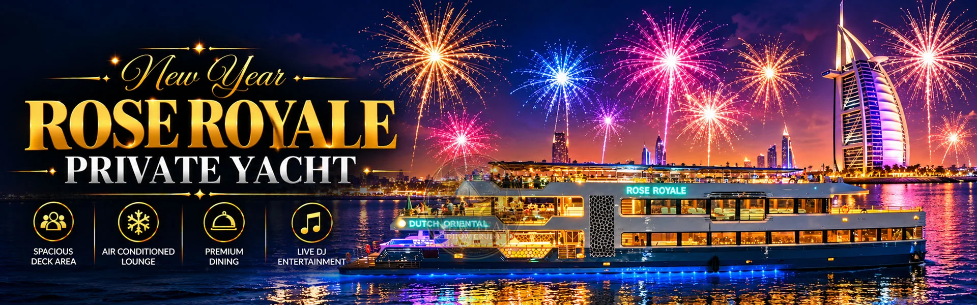 New Year Rose Royale Private Yacht